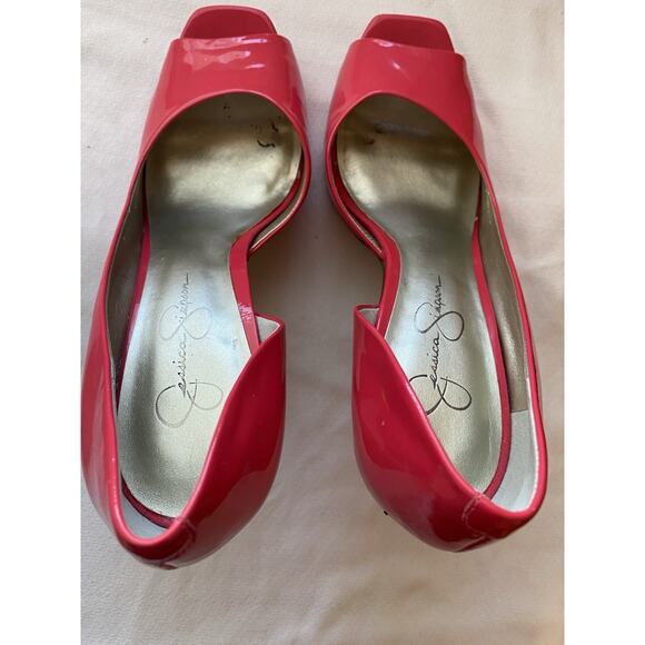 Jessica Simpson JOSETTE Hot Fuschia Patent Stilleto Heels WOMENS Size 9 Slip On - Picture 5 of 9